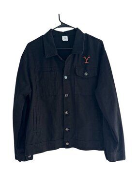 Yellowstone Men's Sz M  Black Western Pearl Snap Long Sleeve Shirt